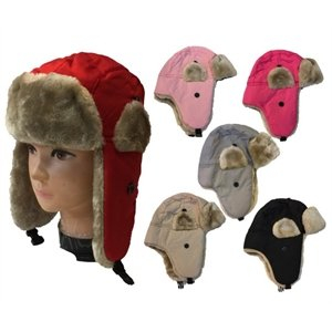 Imprinted Fashion Kids Fur Earflap Bomber Hat