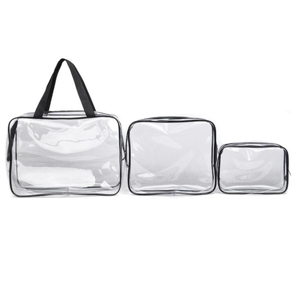 3 Pieces Clear PVC Cosmetic Bags