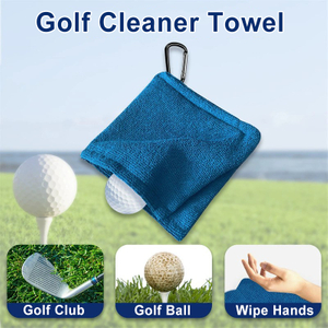Microfiber Golf Ball Cleaner Towel With Carabiner, 5.5" * 5.5"