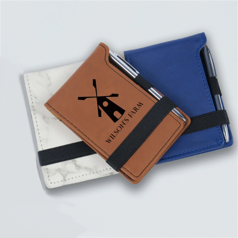 Pocket-size PU Leather Golf Scorecard Holder (12.5 X 8.5 Cm) with Side Pen Slot, Elastic Band Closure