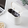 Desktop Trash Can Mini Countertop Garbage Can with Lid Small Plastic Storage Bin for Home Kitchen Dressing Office Kids Bedroom