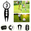 Durable 3-in-1 Golf Divot Tool With Ball Marker and Arrow Line Putting Alignment Stencil