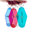ABS Diamond-shaped Retro Motel Hotel Keychain Key Rings Camping Chain Travel, Size: 1 3/4" x 3 1/2" x 1/8"