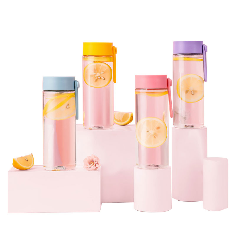 Transpranet 14 oz. PC Sports Water Bottle With PP Lid, Silicone Handle For Sport, Office or Home