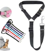 3-in-1 Dog Seatbelt with Adjustable Metal Buckle Safety Headrest Restraint Dog Car Harness with Elastic Bungee for Dogs Pet