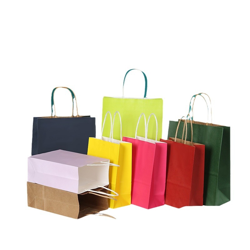 White Kraft Paper Gift Shopping Retail Party Bag Gift Bags with Handles Bulk,100% Recyclable Paper Bags
