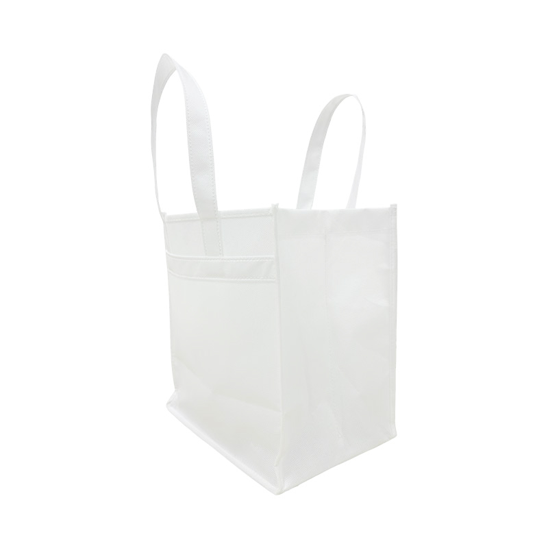 Durable 100 GSM Non-Woven 6 Bottle Wine Tote Bag with Poly Board Bottom Insert, 11" x 10" x 7", ideal for events and wineries.