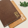2026 Eco-Friendly Daily Planner Notebook with Cork & Coffee Grounds Cover, Sustainable A5 Agenda Journal Size 5.7" x 8.3"