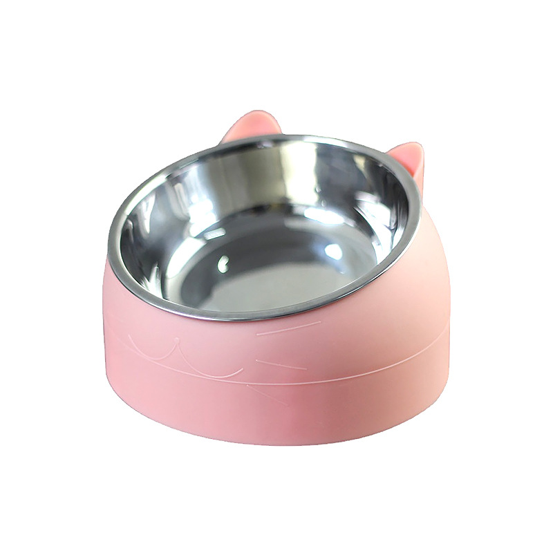 Stainless Steel Pet Bowl 15-degree Slanted Feeder Bowl for Dogs and Cats