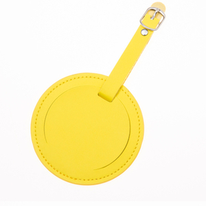 Round Travel PU Leather Luggage Suitcase Tag Labels 