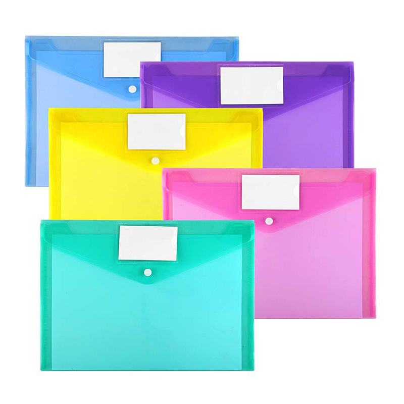Plastic Clear Poly Filing Envelopes Document File Folders Letter A4 ...