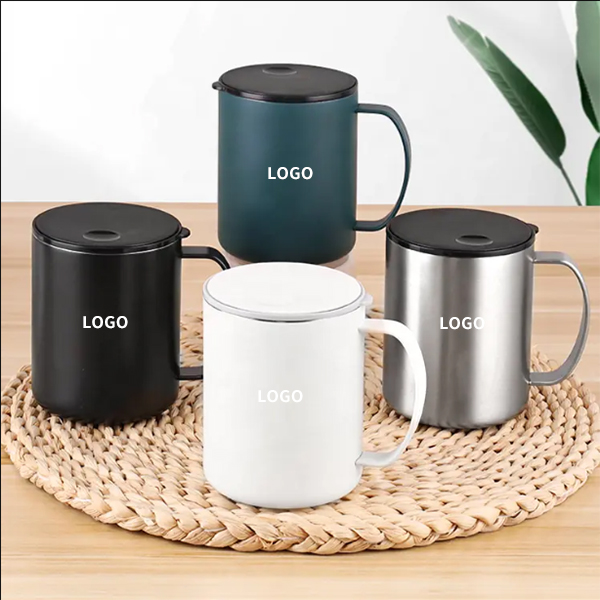 13.5oz Stainless Steel Vacuum Coffee Mug With Special Sliding Lid, One-hand Operation, Designed for Effortless One-handed Use