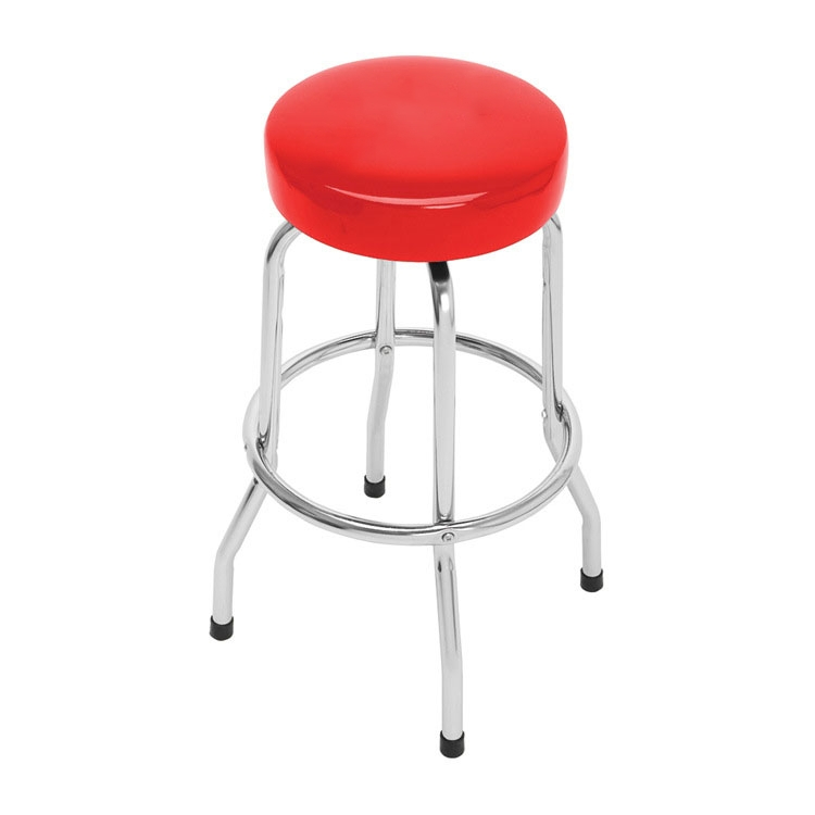 Custom Logo Shop Bar Stool, 360 Degree Swivel Barstools with Padded PVC Seat, 30" Tall, 14.6" Diameter