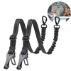 Adjustable Dog Seat Belt 3-in-1 Car Harness for Safety Seatbelt Nylon Reflective Bungee Fabric Tether with Clip Hook Latch Buckle