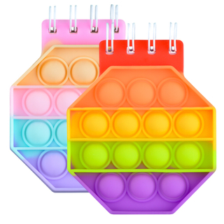 Pop Bubble Fidget It Spiral Notebook Mini Memo Notepad Pop Journal Fidget with Scale Rainbow Push Bubble Toy for Relieving Stress and Anxiety