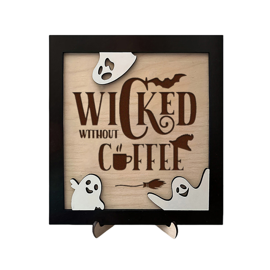 Cute Wooden Ghost Ornament