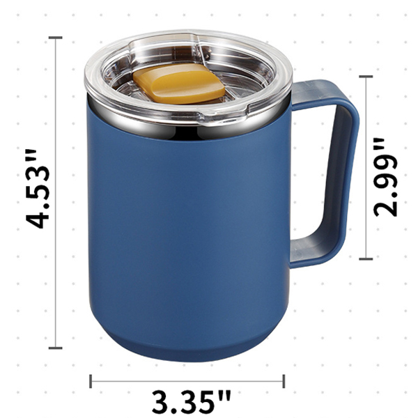 Stainless Steel Coffee Mug with Handle and Lid Stainless Steel Travel Thermal Mug for Hot Cold Drinks