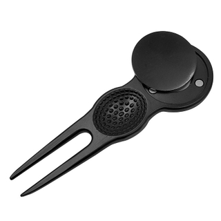 Zinc Alloy Golf Divot Tool W/ Textured Grip and Ball Marker