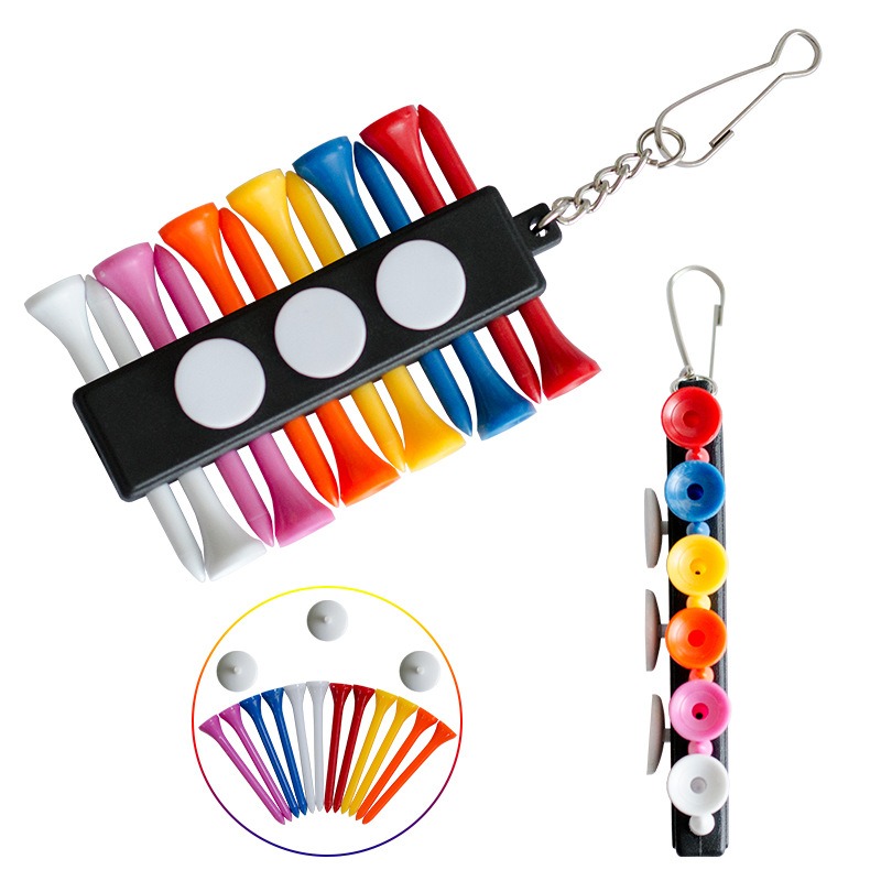 Durable ABS Golf Tee and Ball Marker Holder Set with Hook