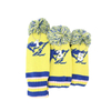 Custom Knit Golf Headcovers Set - #1, #3, #5 - Embroidered Logo, Long-Neck, Double-Layer with Pom Pom