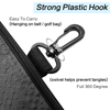 6.3" x 8.6" Portable Nylon Golf Pouch with Multiple Zippered Pockets, and Includes Rotating Hook for Easy Attachment.