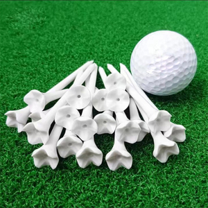 Reinforced Plastic Golf Tees - 3.25" Tall with Wide Four-Prong Cup and Custom Logo