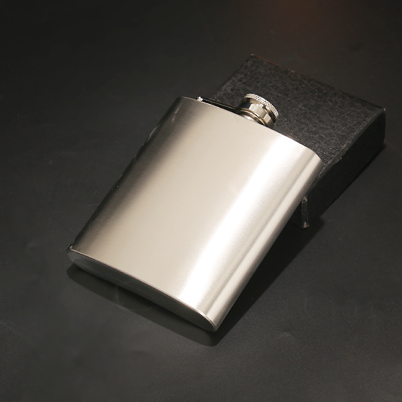 Premium 7oz 304 Stainless Steel Hip Flask - Brushed Finish Pocket Liquor Flask
