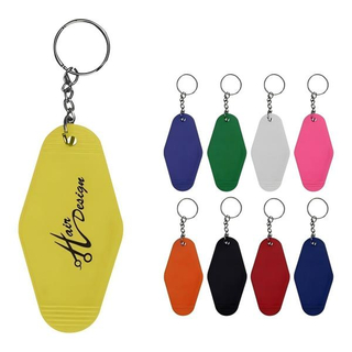 ABS Diamond-shaped Retro Motel Hotel Keychain Key Rings Camping Chain Travel, Size: 1 3/4" x 3 1/2" x 1/8"