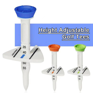 Durable 3.15" Height Adjustable Golf Tees with Detachable Alignment Plate