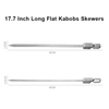 17.7 Inch Long Stainless Steel Flat Barbecue Skewer For Kabobs With Slider, Kabob Skewers for Grilling Meat Shrimp Chicken Veggie