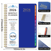 2026 PP Hardcover Weekly & Monthly Spiral Planner Notebook - Two Pages Per Week, Size in 8.5" * 6.5"