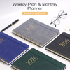 2026 12 Months (2026.01-2026.12) Weekly Planner Notebook with Twin-Wire Spiral Binding -- Soft-touch Faux Leather Cover, A5 Size