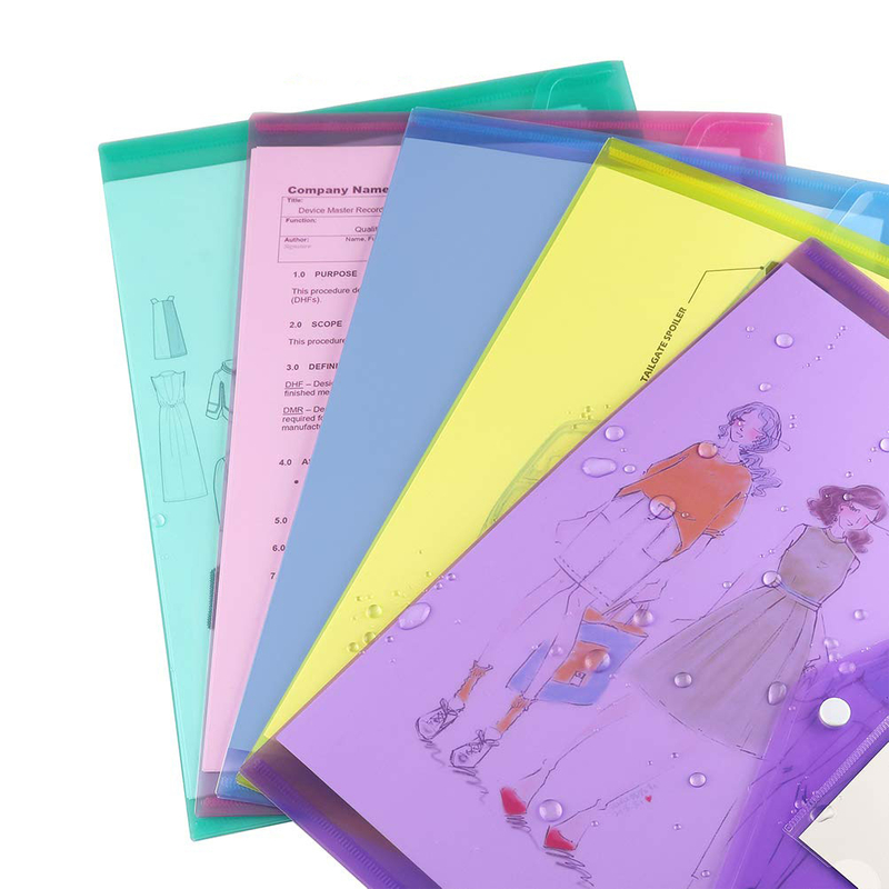 Plastic Clear Poly Filing Envelopes Document File Folders Letter A4 ...