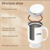 13.5oz Stainless Steel Vacuum Coffee Mug With Special Sliding Lid, One-hand Operation, Designed for Effortless One-handed Use