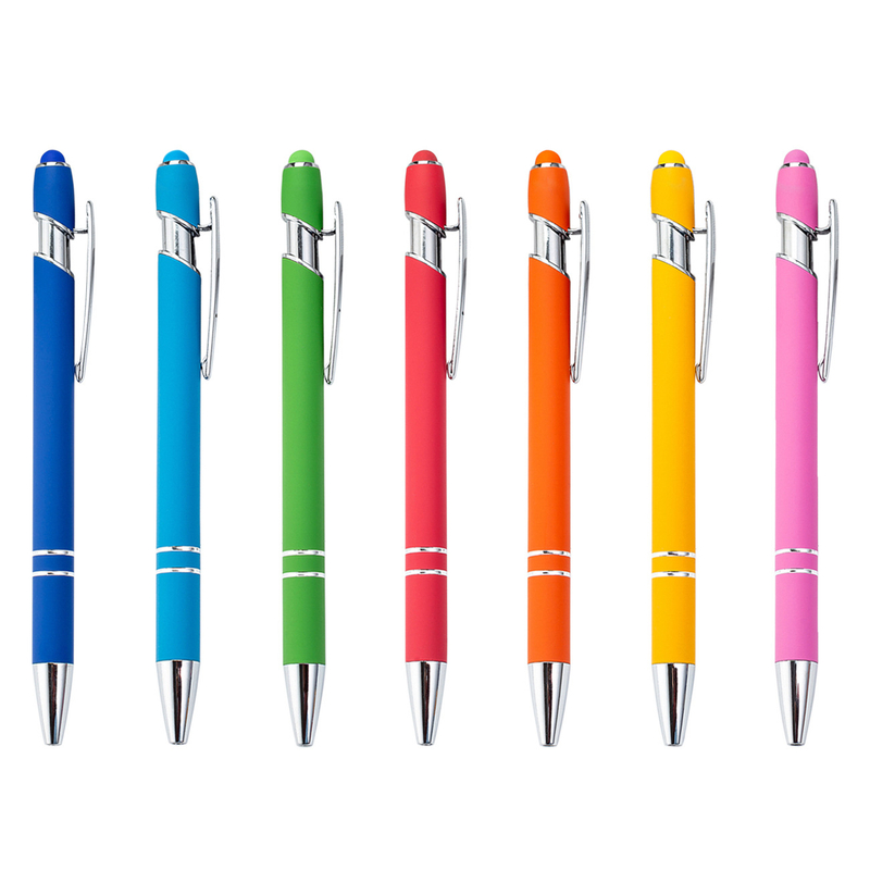5.5-Inch Stylus Style Ballpoint Pen, 2-in-1 Touchscreen Tip Plastic Click-Action Ballpoint Pen