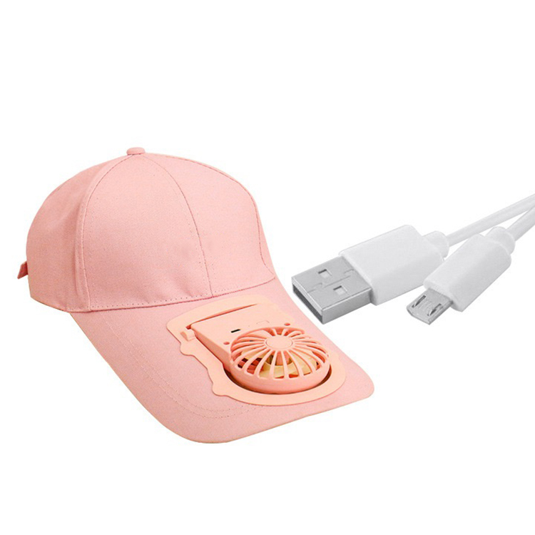 Baseball Cap With Three-Speed Strong Wind Mute USB Charging Fan