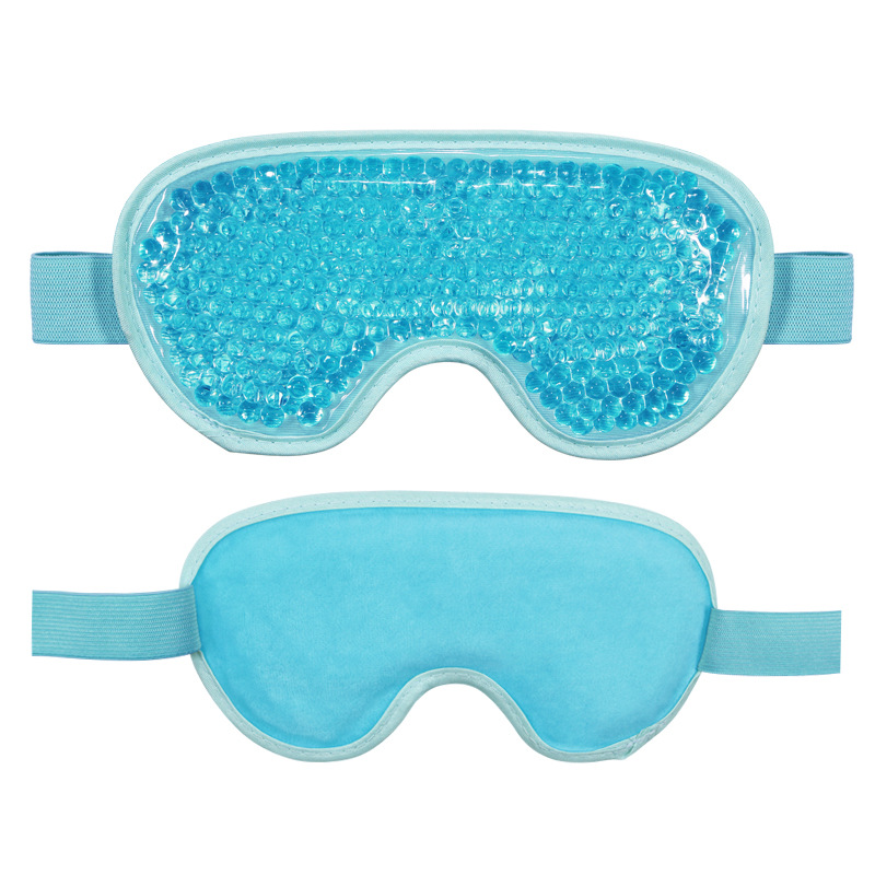 PVC Gel Cold/Hot Therapy Gel Bead Pack Reusable Eye Mask With Adjustable Elastic Band to fit most