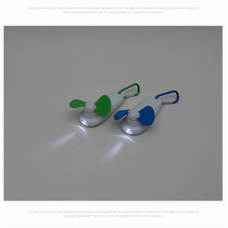 Pocket Sized Fan with Led Torch Light & Carabiner, Portable On-the- Go Battery Powered Handheld Fan