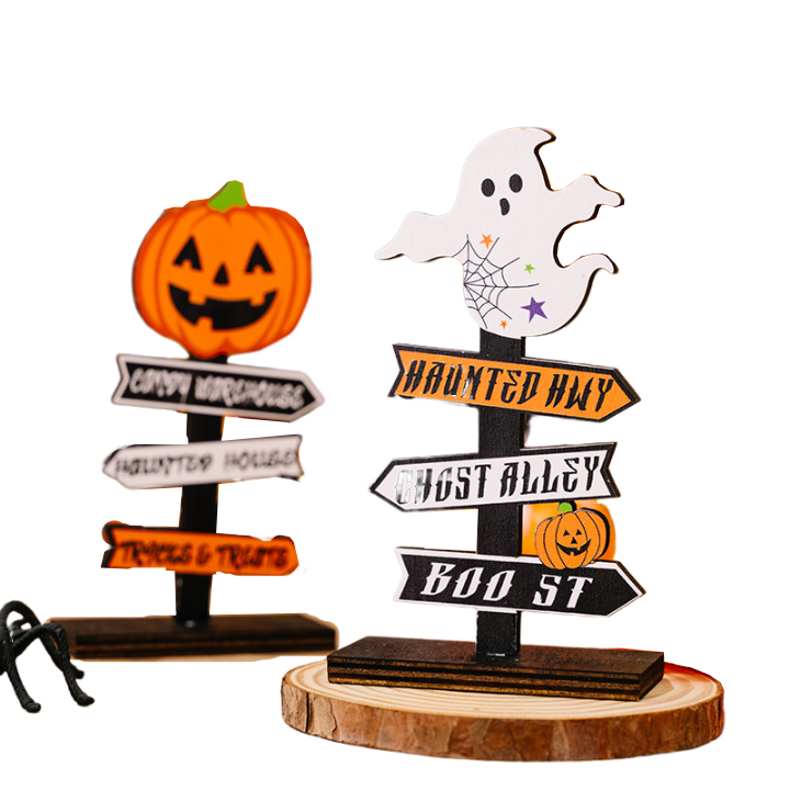Halloween Pumpkin Letter Wooden Decoration