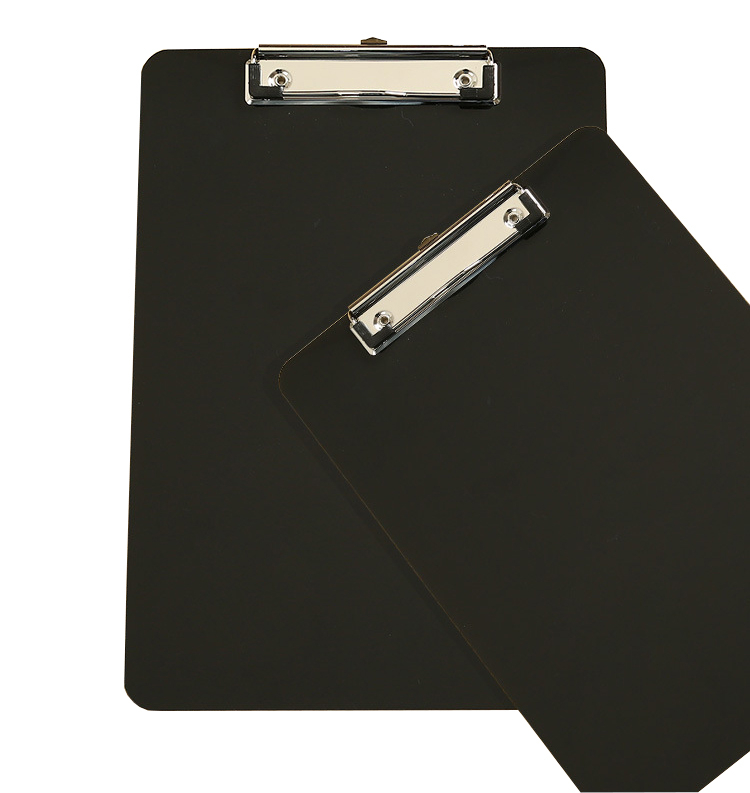 A4 Pure Black Acrylic Splint Clamp Writing Clipboard