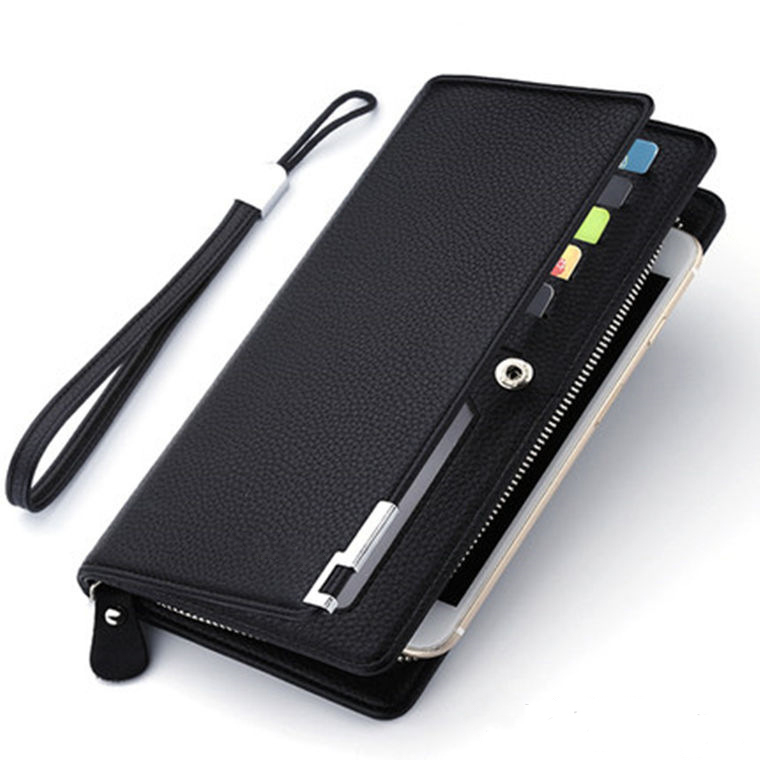 PU Leather Men's Wallet Blocking Long Purse Coin Case Passport Credit Card Holder