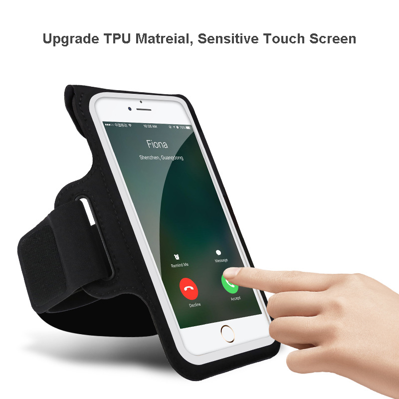 Running Armband Pouch With Card/Cash Slot and Clear Visible Windows, Waterproof Arm Bands Cell Phone Holder Fit Up to 6.5" Phone