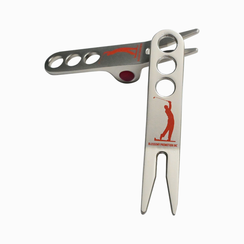 Zinc Alloy Golf Divot Tool with Finger Hole Design