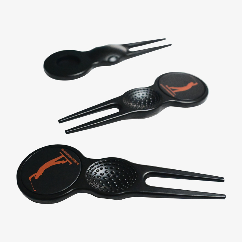 Zinc Alloy Golf Divot Tool W/ Textured Grip and Ball Marker