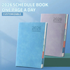 2026 365 Days A5 Daily Planner Notebook - PU Leather Cover, One Day Per Page, Monthly Tabs, 5.9" x 8.3"