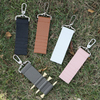 Compact PU Leather Golf Tee Holder with Metal Keychain Clip - Holds 5 Tees, measures 4.5" x 1.5"