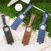 Stylish PU Leather Golf Tee Holder with Magnet Ball Marker - Holds 7 Tees, Features a Strap for Easily Attaching to your Bag.