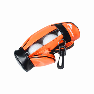 PU Golf Ball Pouch Set - Includes 3 Balls, Large Side Zipper, Hook Clip, Durable & Portable