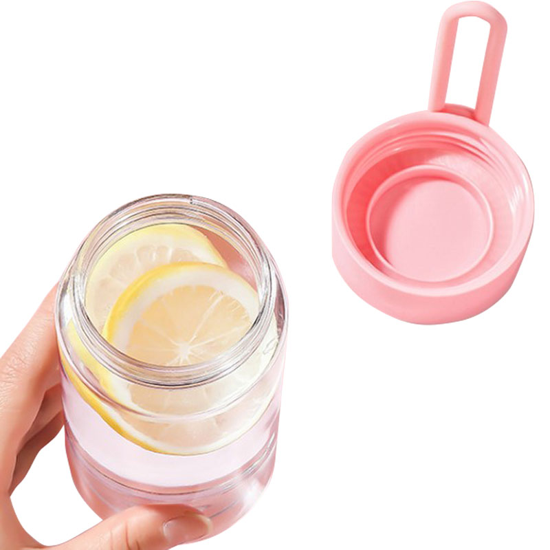 Transpranet 14 oz. PC Sports Water Bottle With PP Lid, Silicone Handle For Sport, Office or Home