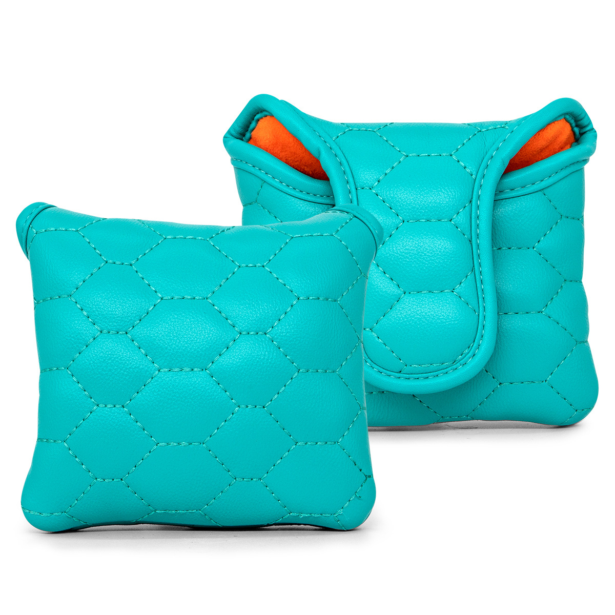 Premium PU Leather Square Mallet Shaped Hook&Loop Closure Golf Putter Headcover with Soft Lining